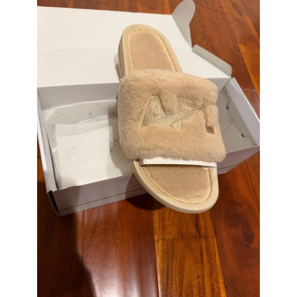 New men’s APL shearling slides sandals champagne size 14 - Picture 5 of 7